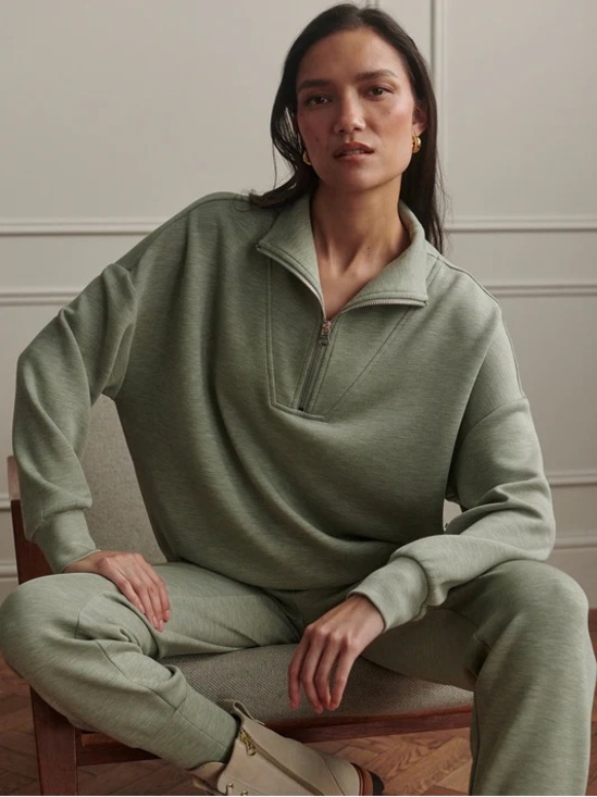 Varley Tops - Varley Hawley Half-Zip Sweat in Shadow Marl New without tags NWOT XS